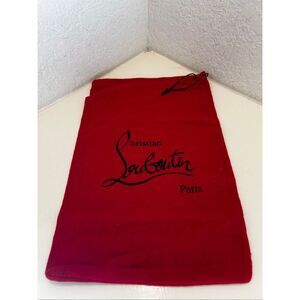 Christian Louboutin Dust Bag Small Red Drawstring Top Storage Protection Travel